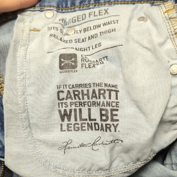 Carhartt Relaxed Fit Light Blue Jeans *Work Worn* - Picture 9 of 10